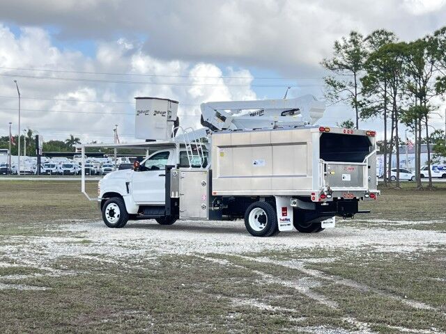 2023 International CV515 Dur-A-Lift DTAX2-45FP 50' Insulated Aerial Lift Bucket Truck with 9'9 Chipper Dump