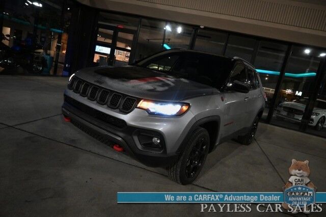 2023 Jeep Compass TRAILHAWK / 4X4 / Automatic / Premium Leather Trimmed Seats / Adaptive Cruise Control / Lane Watch & Blind Spot Alert / Apple CarPlay & Android Auto / Aluminum Wheels / Back Up Camera / 32 MPG / 1-Owner Anchorage AK