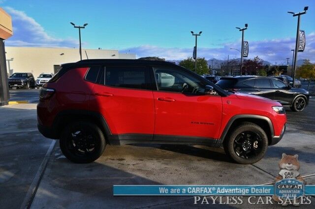 2023 Jeep Compass Trailhawk / 4X4 / Leather Trimmed Seats / Adaptive Cruise Control / Lane Departure & Blind Spot Alert / Apple CarPlay & Android Auto / USB Input / Back Up Camera / Keyless Entry & Start / 32 MPG / Low Miles / 1-Owner Anchorage AK