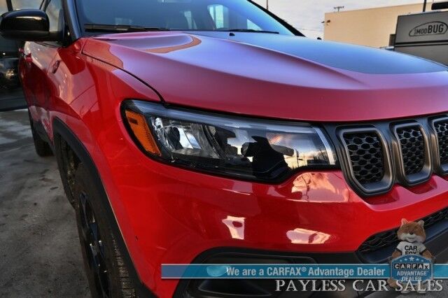 2023 Jeep Compass Trailhawk / 4X4 / Leather Trimmed Seats / Adaptive Cruise Control / Lane Departure & Blind Spot Alert / Apple CarPlay & Android Auto / USB Input / Back Up Camera / Keyless Entry & Start / 32 MPG / Low Miles / 1-Owner Anchorage AK