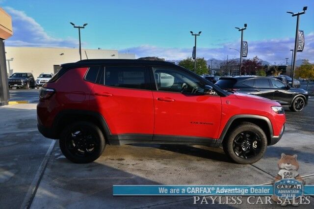 2023 Jeep Compass Trailhawk / 4X4 / Leather Trimmed Seats / Adaptive Cruise Control / Lane Departure & Blind Spot Alert / Apple CarPlay & Android Auto / USB Input / Back Up Camera / Keyless Entry & Start / 32 MPG / Low Miles / 1-Owner Anchorage AK