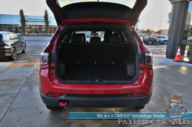 2023 Jeep Compass Trailhawk / 4X4 / Leather Trimmed Seats / Adaptive Cruise Control / Lane Departure & Blind Spot Alert / Apple CarPlay & Android Auto / USB Input / Back Up Camera / Keyless Entry & Start / 32 MPG / Low Miles / 1-Owner Anchorage AK