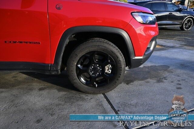 2023 Jeep Compass Trailhawk / 4X4 / Leather Trimmed Seats / Adaptive Cruise Control / Lane Departure & Blind Spot Alert / Apple CarPlay & Android Auto / USB Input / Back Up Camera / Keyless Entry & Start / 32 MPG / Low Miles / 1-Owner Anchorage AK