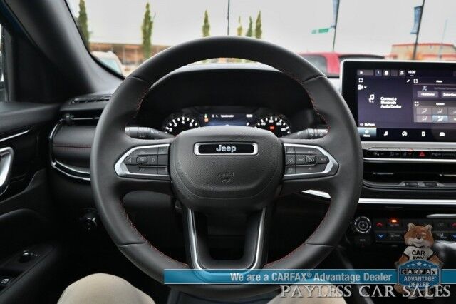 2023 Jeep Compass Trailhawk / 4X4 / Leather Trimmed Seats / Adaptive Cruise Control / Lane Departure & Blind Spot Alert / Apple CarPlay & Android Auto / USB Input / Back Up Camera / Keyless Entry & Start / 32 MPG / Low Miles / 1-Owner Wasilla AK