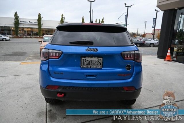 2023 Jeep Compass Trailhawk / 4X4 / Leather Trimmed Seats / Adaptive Cruise Control / Lane Departure & Blind Spot Alert / Apple CarPlay & Android Auto / USB Input / Back Up Camera / Keyless Entry & Start / 32 MPG / Low Miles / 1-Owner Wasilla AK