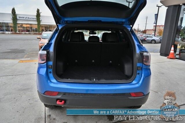 2023 Jeep Compass Trailhawk / 4X4 / Leather Trimmed Seats / Adaptive Cruise Control / Lane Departure & Blind Spot Alert / Apple CarPlay & Android Auto / USB Input / Back Up Camera / Keyless Entry & Start / 32 MPG / Low Miles / 1-Owner Wasilla AK