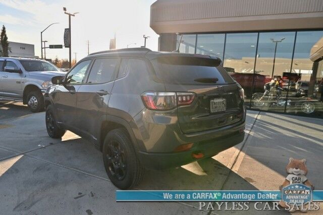 2023 Jeep Compass Trailhawk / 4X4 / Leather Trimmed Seats / Adaptive Cruise Control / Lane Departure & Blind Spot Alert / Apple CarPlay & Android Auto / USB Input / Back Up Camera / Keyless Entry & Start / 32 MPG / Low Miles / 1-Owner Anchorage AK