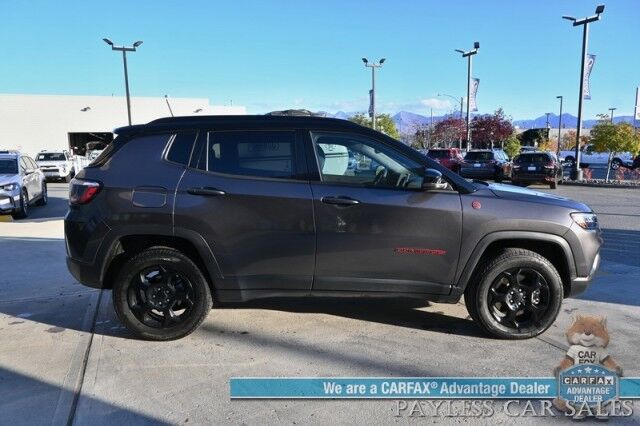2023 Jeep Compass Trailhawk / 4X4 / Leather Trimmed Seats / Adaptive Cruise Control / Lane Departure & Blind Spot Alert / Apple CarPlay & Android Auto / USB Input / Back Up Camera / Keyless Entry & Start / 32 MPG / Low Miles / 1-Owner Anchorage AK