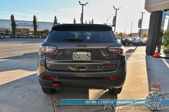 2023 Jeep Compass Trailhawk / 4X4 / Leather Trimmed Seats / Adaptive Cruise Control / Lane Departure & Blind Spot Alert / Apple CarPlay & Android Auto / USB Input / Back Up Camera / Keyless Entry & Start / 32 MPG / Low Miles / 1-Owner Anchorage AK