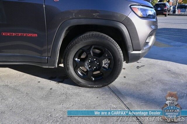 2023 Jeep Compass Trailhawk / 4X4 / Leather Trimmed Seats / Adaptive Cruise Control / Lane Departure & Blind Spot Alert / Apple CarPlay & Android Auto / USB Input / Back Up Camera / Keyless Entry & Start / 32 MPG / Low Miles / 1-Owner Anchorage AK