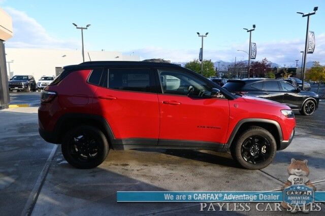 2023 Jeep Compass Trailhawk / 4X4 / Leather Trimmed Seats / Adaptive Cruise Control / Lane Departure & Blind Spot Alert / Apple CarPlay & Android Auto / USB Input / Back Up Camera / Keyless Entry & Start / 32 MPG / Low Miles / 1-Owner Anchorage AK