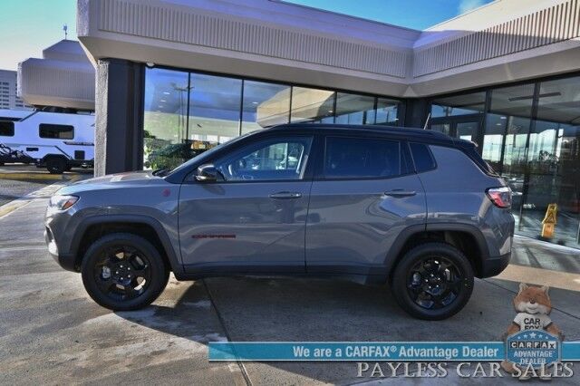 2023 Jeep Compass Trailhawk / 4X4 / Leather Trimmed Seats / Adaptive Cruise Control / Lane Departure & Blind Spot Alert / Apple CarPlay & Android Auto / USB Input / Back Up Camera / Keyless Entry & Start / 32 MPG / Low Miles / 1-Owner Anchorage AK 2023 Jeep Compass Trailhawk / 4X4 / Leather Trimmed Seats / Adaptive Cruise Control / Lane Departure & Blind Spot Alert / Apple CarPlay & Android Auto / USB Input / Back Up Camera / Keyless Entry & Start / 32 MPG / Low Miles / 1-Owner Anchorage AK
