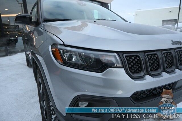 2023 Jeep Compass Trailhawk / 4X4 / Leather Trimmed Seats / Adaptive Cruise Control / Lane Departure & Blind Spot Alert / Apple CarPlay & Android Auto / USB Input / Back Up Camera / Keyless Entry & Start / 32 MPG / Low Miles / 1-Owner Anchorage AK