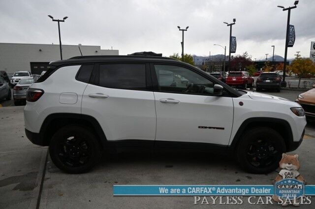 2023 Jeep Compass Trailhawk / 4X4 / Leather Trimmed Seats / Adaptive Cruise Control / Lane Departure & Blind Spot Alert / Apple CarPlay & Android Auto / USB Input / Back Up Camera / Keyless Entry & Start / 32 MPG / Low Miles / 1-Owner Anchorage AK