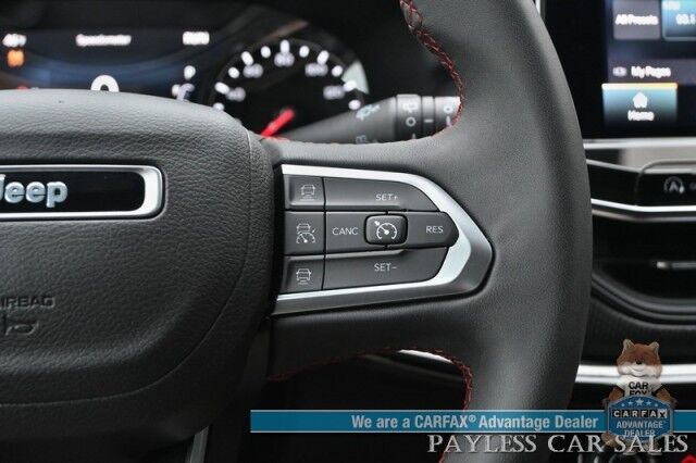 2023 Jeep Compass Trailhawk / 4X4 / Leather Trimmed Seats / Adaptive Cruise Control / Lane Departure & Blind Spot Alert / Apple CarPlay & Android Auto / USB Input / Back Up Camera / Keyless Entry & Start / 32 MPG / Low Miles / 1-Owner Anchorage AK