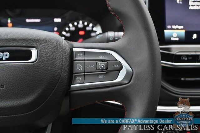 2023 Jeep Compass Trailhawk / 4X4 / Leather Trimmed Seats / Adaptive Cruise Control / Lane Departure & Blind Spot Alert / Apple CarPlay & Android Auto / USB Input / Back Up Camera / Keyless Entry & Start / 32 MPG / Low Miles / 1-Owner Anchorage AK
