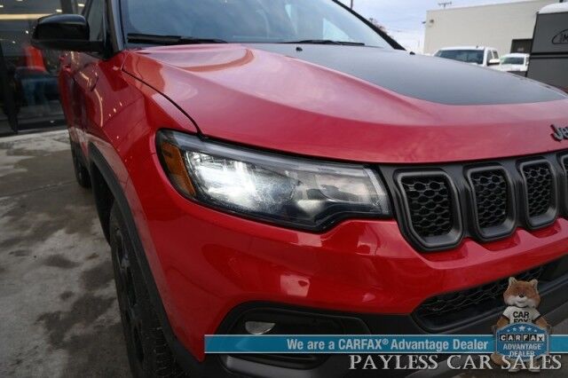 2023 Jeep Compass Trailhawk / 4X4 / Leather Trimmed Seats / Adaptive Cruise Control / Lane Departure & Blind Spot Alert / Apple CarPlay & Android Auto / USB Input / Back Up Camera / Keyless Entry & Start / 32 MPG / Low Miles / 1-Owner Anchorage AK