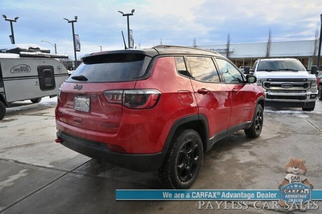 2023 Jeep Compass Trailhawk / 4X4 / Leather Trimmed Seats / Adaptive Cruise Control / Lane Departure & Blind Spot Alert / Apple CarPlay & Android Auto / USB Input / Back Up Camera / Keyless Entry & Start / 32 MPG / Low Miles / 1-Owner Anchorage AK
