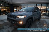 2023 Jeep Compass Trailhawk / 4X4 / Leather Trimmed Seats / Adaptive Cruise Control / Lane Departure & Blind Spot Alert / Apple CarPlay & Android Auto / USB Input / Back Up Camera / Keyless Entry & Start / 32 MPG / Low Miles / 1-Owner