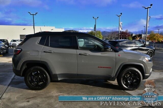2023 Jeep Compass Trailhawk / 4X4 / Leather Trimmed Seats / Adaptive Cruise Control / Lane Departure & Blind Spot Alert / Apple CarPlay & Android Auto / USB Input / Back Up Camera / Keyless Entry & Start / 32 MPG / Low Miles / 1-Owner Anchorage AK 2023 Jeep Compass Trailhawk / 4X4 / Leather Trimmed Seats / Adaptive Cruise Control / Lane Departure & Blind Spot Alert / Apple CarPlay & Android Auto / USB Input / Back Up Camera / Keyless Entry & Start / 32 MPG / Low Miles / 1-Owner Anchorage AK