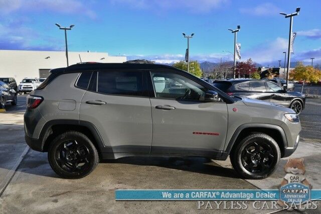 2023 Jeep Compass Trailhawk / 4X4 / Leather Trimmed Seats / Adaptive Cruise Control / Lane Departure & Blind Spot Alert / Apple CarPlay & Android Auto / USB Input / Back Up Camera / Keyless Entry & Start / 32 MPG / Low Miles / 1-Owner Anchorage AK