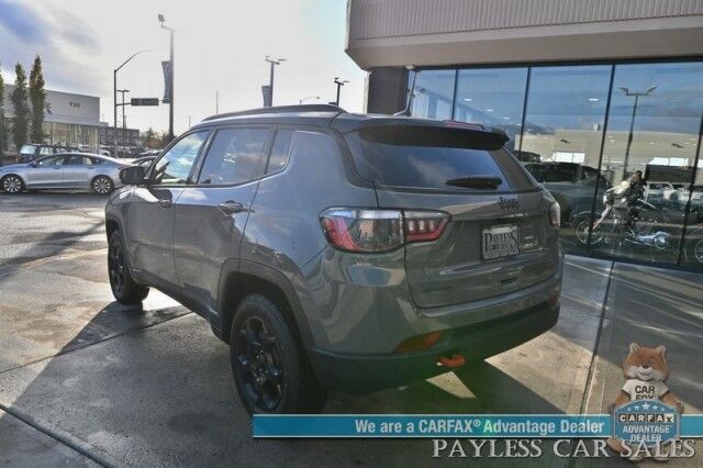 2023 Jeep Compass Trailhawk / 4X4 / Leather Trimmed Seats / Adaptive Cruise Control / Lane Departure & Blind Spot Alert / Apple CarPlay & Android Auto / USB Input / Back Up Camera / Keyless Entry & Start / 32 MPG / Low Miles / 1-Owner Anchorage AK