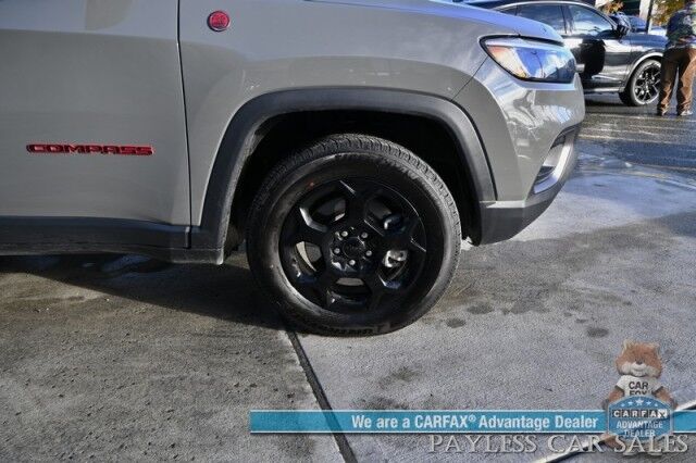 2023 Jeep Compass Trailhawk / 4X4 / Leather Trimmed Seats / Adaptive Cruise Control / Lane Departure & Blind Spot Alert / Apple CarPlay & Android Auto / USB Input / Back Up Camera / Keyless Entry & Start / 32 MPG / Low Miles / 1-Owner Anchorage AK