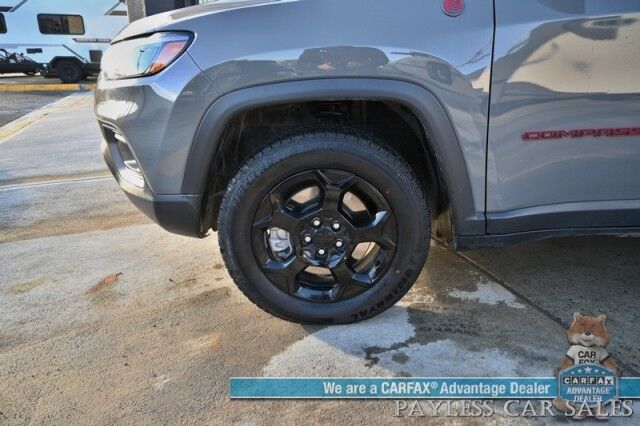 2023 Jeep Compass Trailhawk / 4X4 / Leather Trimmed Seats / Adaptive Cruise Control / Lane Departure & Blind Spot Alert / Apple CarPlay & Android Auto / USB Input / Back Up Camera / Keyless Entry & Start / 32 MPG / Low Miles / 1-Owner Anchorage AK