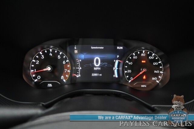 2023 Jeep Compass Trailhawk / 4X4 / Leather Trimmed Seats / Adaptive Cruise Control / Lane Departure & Blind Spot Alert / Apple CarPlay & Android Auto / USB Input / Back Up Camera / Keyless Entry & Start / 32 MPG / Low Miles / 1-Owner Anchorage AK
