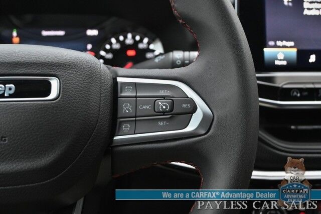 2023 Jeep Compass Trailhawk / 4X4 / Leather Trimmed Seats / Adaptive Cruise Control / Lane Departure & Blind Spot Alert / Apple CarPlay & Android Auto / USB Input / Back Up Camera / Keyless Entry & Start / 32 MPG / Low Miles / 1-Owner Anchorage AK