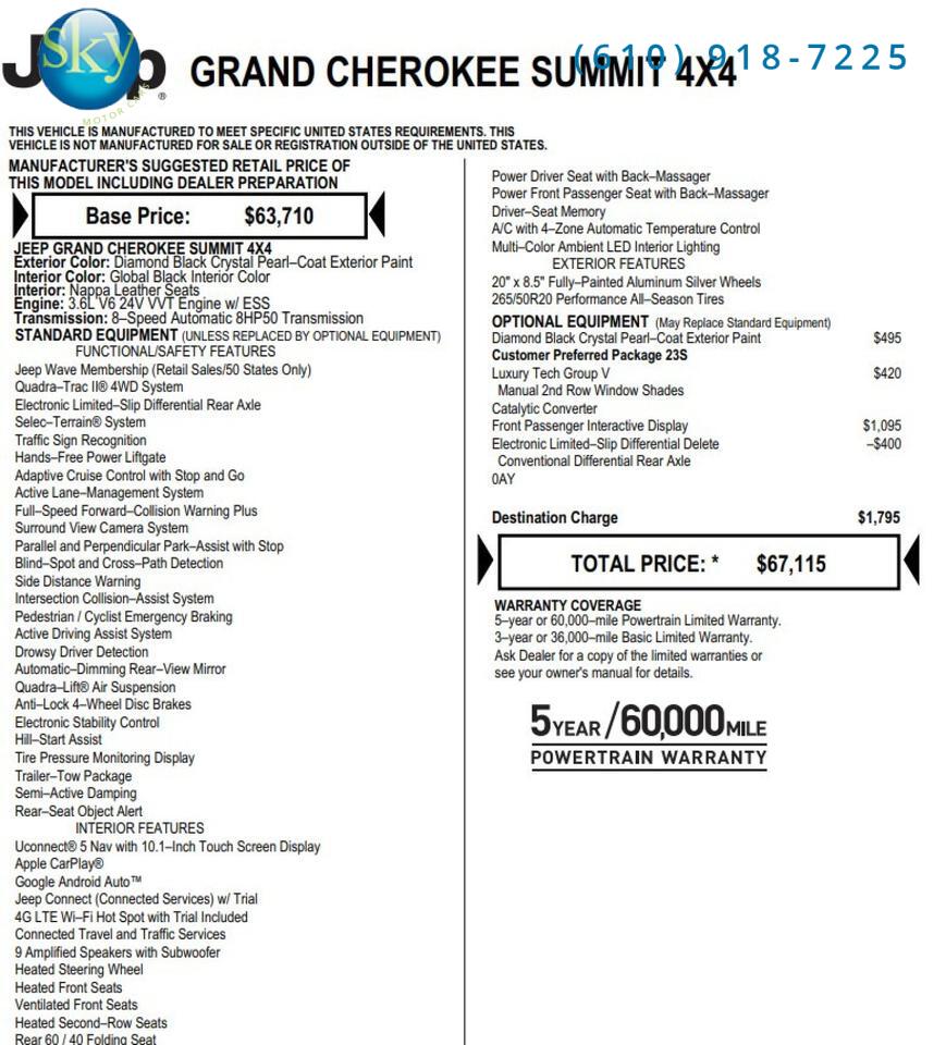 2023 Jeep Grand Cherokee 4WD Summit