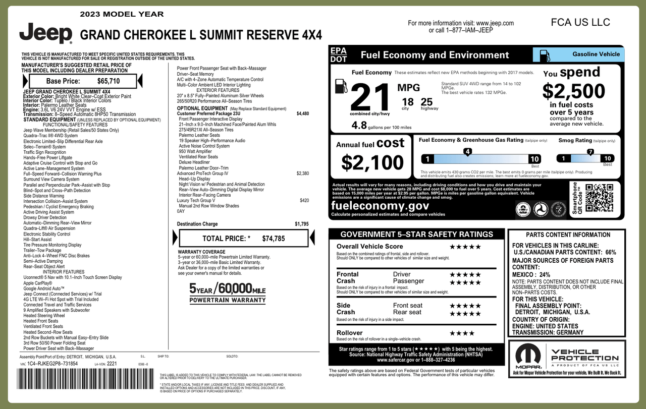 2023 Jeep Grand Cherokee L Summit Reserve Knoxville TN