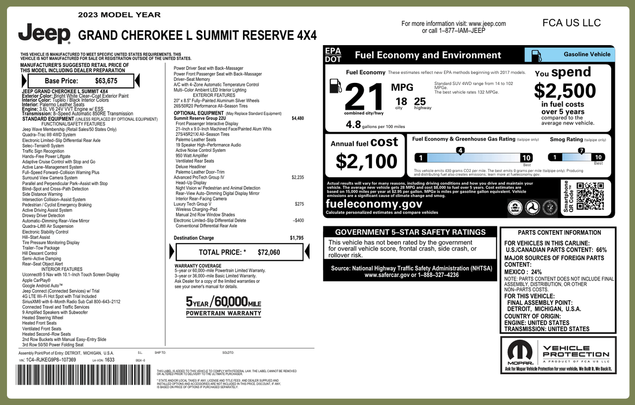 2023 Jeep Grand Cherokee L Summit Reserve Knoxville TN