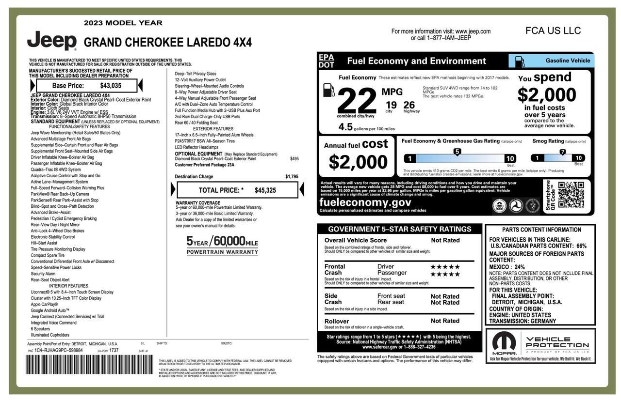 2023 Jeep Grand Cherokee Laredo 4x4 Tallmadge OH
