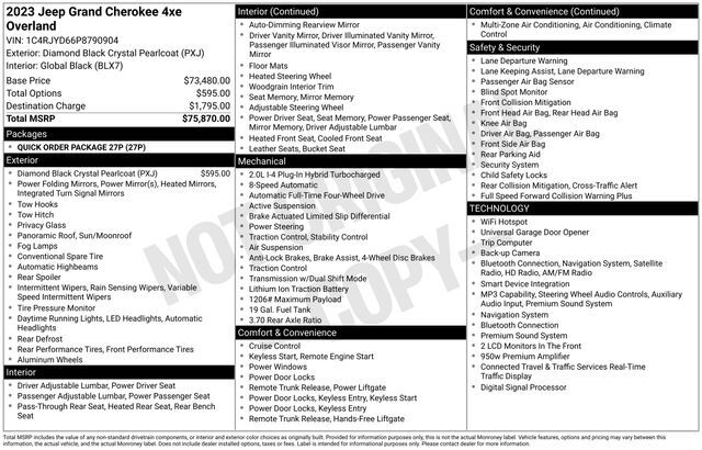 2023 Jeep Grand Cherokee Overland 4xe Raleigh NC
