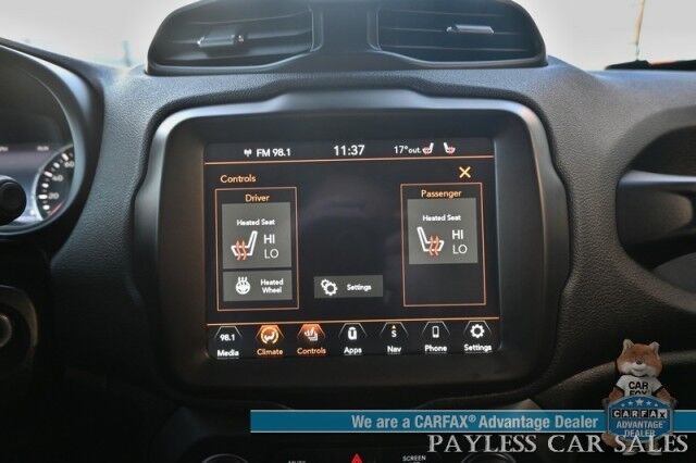 2023 Jeep Renegade Trailhawk / 4X4 / Elite Group / Auto Start / Heated Leather Seats & Steering Wheel / NAV / Lane Departure & Blind Spot Alert / Apple CarPlay & Android Auto / Back Up Camera / Keyless Entry & Start / 1-Owner Anchorage AK