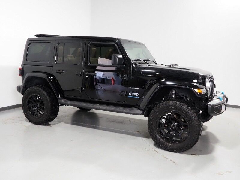 2023 Jeep Wrangler 4xe Sahara *SKY ONE-TOUCH POWER-TOP, NAVIGATION, BACKUP-CAMERA, COLOR TOUCHSCREEN, MCKINLEY LEATHER, HEATED SEATS/STEERING, REMOTE START, KEYLESS ENTRY, ALPINE AUDIO, ANDROID & APPLE Round Rock TX