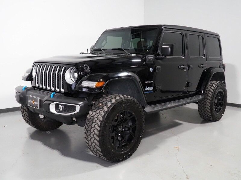 2023 Jeep Wrangler 4xe Sahara *SKY ONE-TOUCH POWER-TOP, NAVIGATION, BACKUP-CAMERA, COLOR TOUCHSCREEN, MCKINLEY LEATHER, HEATED SEATS/STEERING, REMOTE START, KEYLESS ENTRY, ALPINE AUDIO, ANDROID & APPLE Round Rock TX