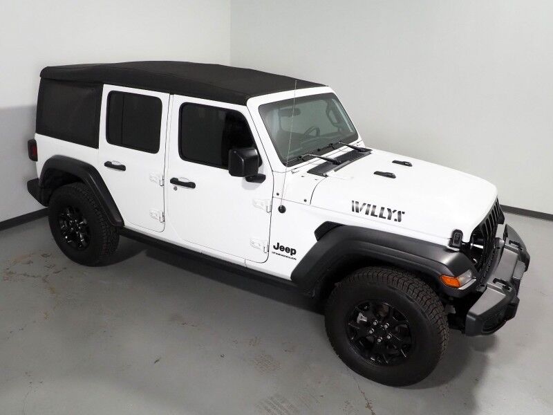 2023 Jeep Wrangler Willys 4WD *8-SPD AUTOMATIC, BACKUP-CAMERA, COLOR TOUCHSCREEN, SUNRIDER SOFT TOP, MULTI-FUNCTION STEERING WHEEL, 17 INCH ALLOYS, LED HEADLIGHTS, BLUETOOTH PHONE & AUDIO Round Rock TX