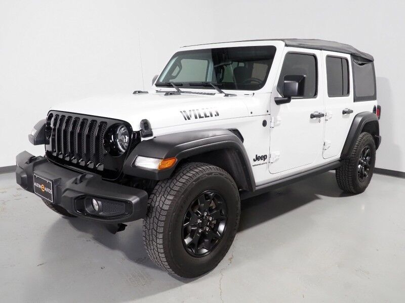 2023 Jeep Wrangler Willys 4WD *8-SPD AUTOMATIC, BACKUP-CAMERA, COLOR TOUCHSCREEN, SUNRIDER SOFT TOP, MULTI-FUNCTION STEERING WHEEL, 17 INCH ALLOYS, LED HEADLIGHTS, BLUETOOTH PHONE & AUDIO Round Rock TX