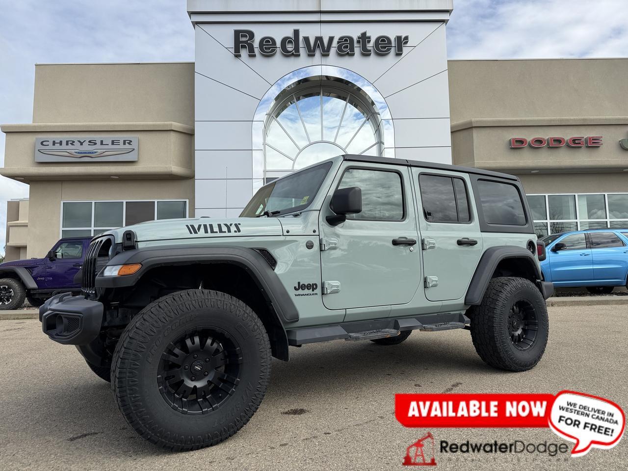2023 Jeep Wrangler Willys 4x4 | 4 Door | V6 | Low KMs | 3 Piece Hardtop | Backup Camera | Alpine Audio