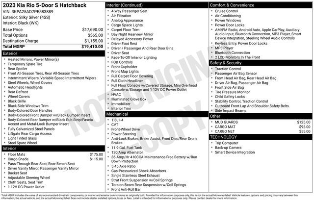 2023 Kia Rio S Raleigh NC