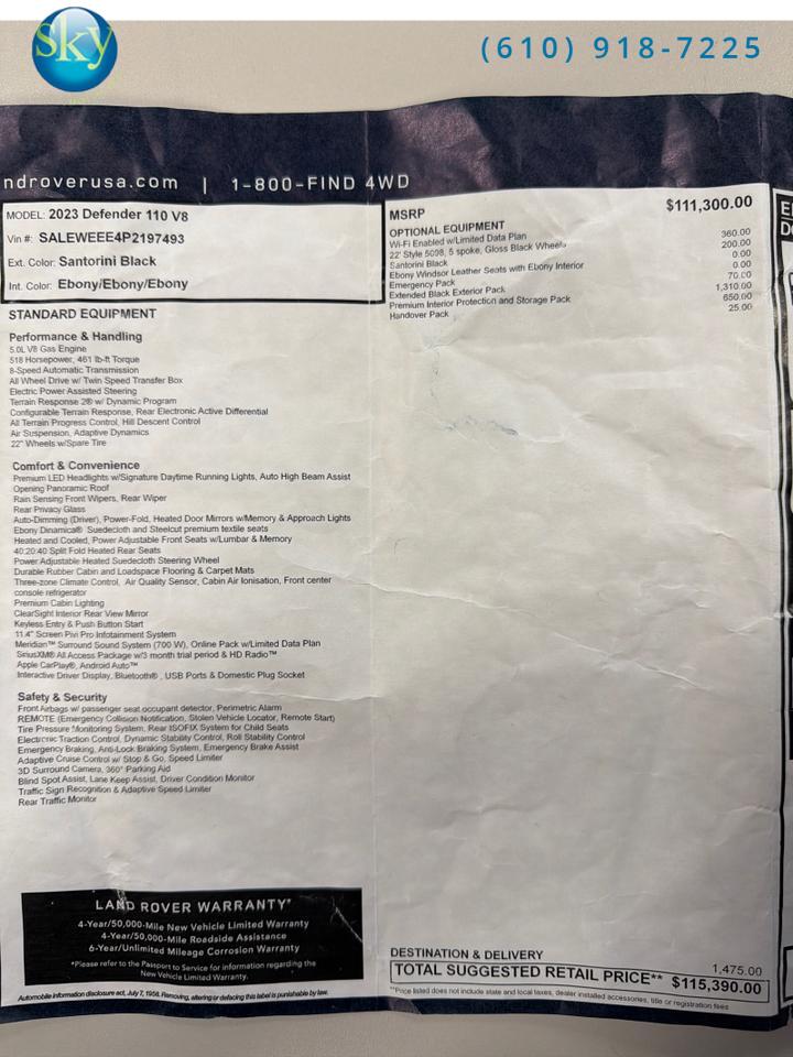 2023 Land Rover Defender 110 AWD V8 4WD West Chester PA