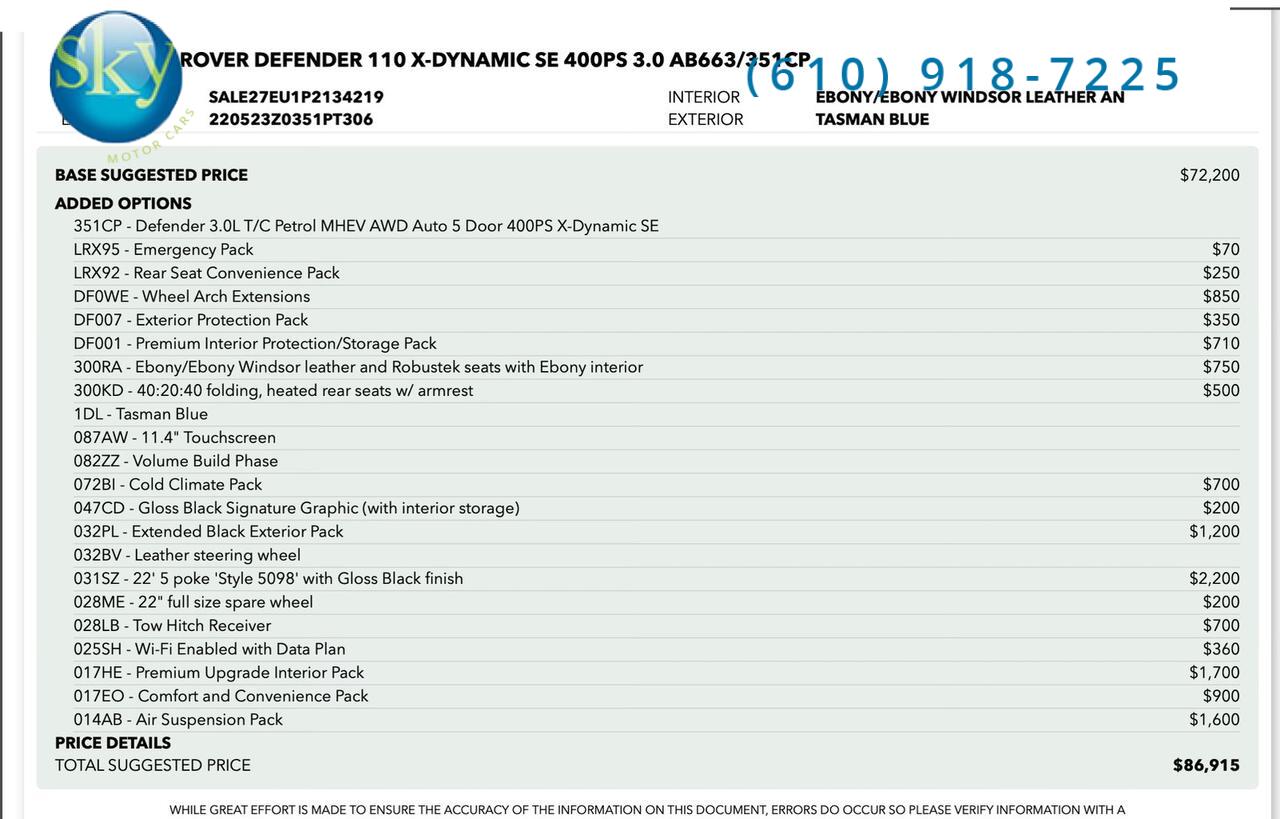 2023 Land Rover Defender 110 AWD X-Dynamic SE West Chester PA