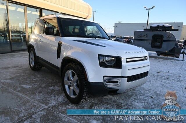 2023 Land Rover Defender 90 SE / AWD / Off Road Pkg / Air Suspension / Heated Leather Seats & Steering Wheel / NAV / Sunroof / Meridian Speakers / Adaptive Cruise / Lane Depart & Blind Spot / Apple CarPlay & Android Auto / 1-Owner Anchorage AK