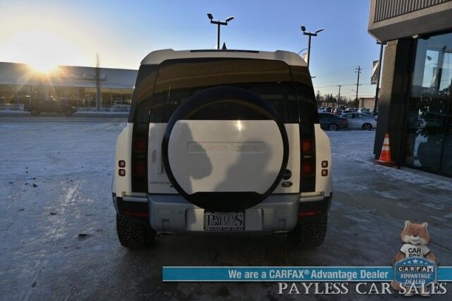 2023 Land Rover Defender SE / AWD / Power & Heated Leather Seats / Heated Steering Wheel / NAV / Sunroof / Meridian Speakers / Adaptive Cruise Control / Lane Depart & Blind Spot / Apple CarPlay & Android Auto / Back Up Cam / 1-Owner Anchorage AK 2023 Land Rover Defender SE / AWD / Power & Heated Leather Seats / Heated Steering Wheel / NAV / Sunroof / Meridian Speakers / Adaptive Cruise Control / Lane Depart & Blind Spot / Apple CarPlay & Android Auto / Back Up Cam / 1-Owner Anchorage AK