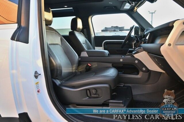 2023 Land Rover Defender SE / AWD / Power & Heated Leather Seats / Heated Steering Wheel / NAV / Sunroof / Meridian Speakers / Adaptive Cruise Control / Lane Depart & Blind Spot / Apple CarPlay & Android Auto / Back Up Cam / 1-Owner Anchorage AK 2023 Land Rover Defender SE / AWD / Power & Heated Leather Seats / Heated Steering Wheel / NAV / Sunroof / Meridian Speakers / Adaptive Cruise Control / Lane Depart & Blind Spot / Apple CarPlay & Android Auto / Back Up Cam / 1-Owner Anchorage AK