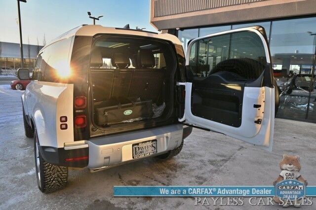 2023 Land Rover Defender SE / AWD / Power & Heated Leather Seats / Heated Steering Wheel / NAV / Sunroof / Meridian Speakers / Adaptive Cruise Control / Lane Depart & Blind Spot / Apple CarPlay & Android Auto / Back Up Cam / 1-Owner Anchorage AK 2023 Land Rover Defender SE / AWD / Power & Heated Leather Seats / Heated Steering Wheel / NAV / Sunroof / Meridian Speakers / Adaptive Cruise Control / Lane Depart & Blind Spot / Apple CarPlay & Android Auto / Back Up Cam / 1-Owner Anchorage AK