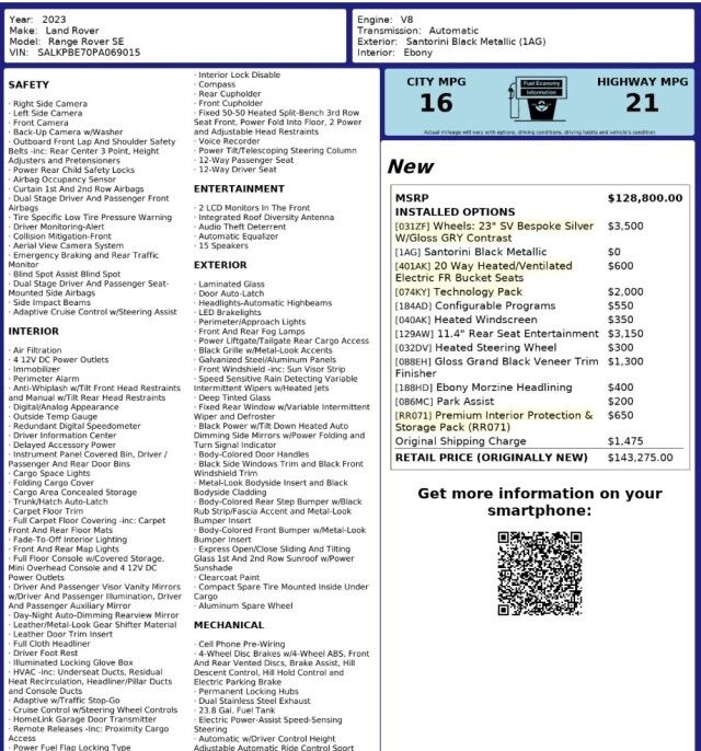 2023 Land Rover Range Rover SE LWB V8 w/THIRD ROW SEATING Franklin TN