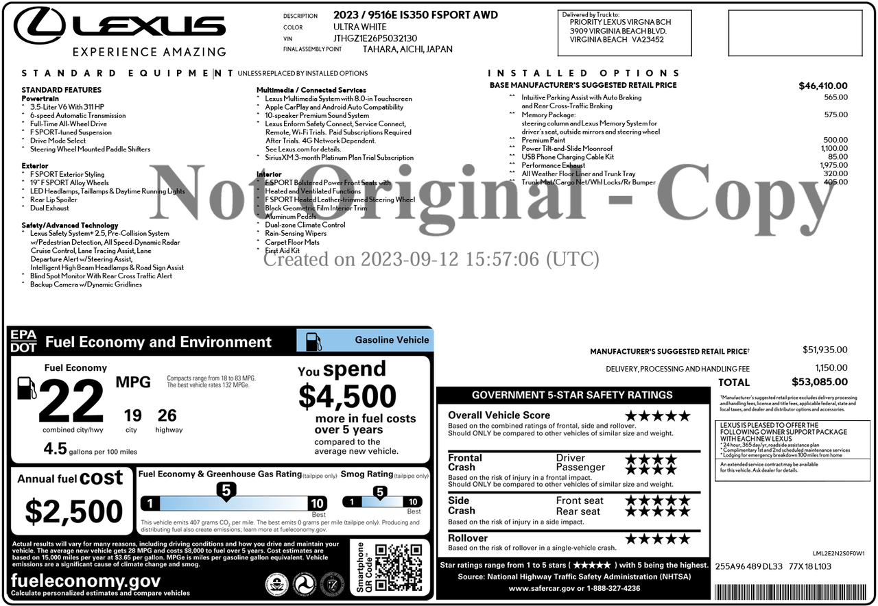 2023 Lexus IS IS 350 F SPORT Knoxville TN